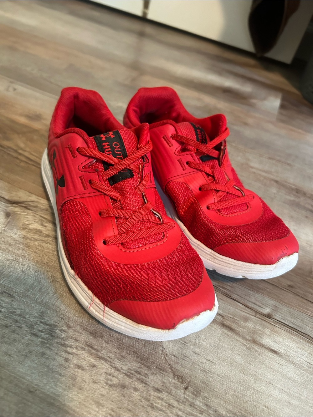 Under Armour Kids Red Mesh Athletic Sneakers